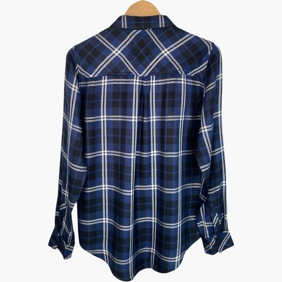 Rails Hunter Plaid Button Up Long Sleeve Shirt - Blue/White - Size S - Picture 3 of 7